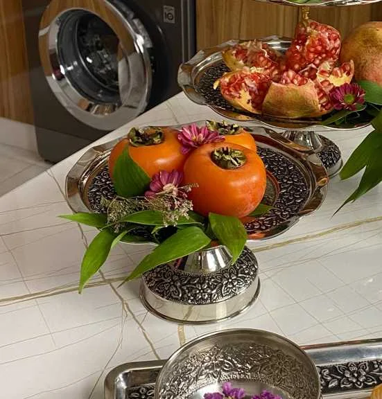 باقلوا خوری مسی یاسمن با آبکاری کروم