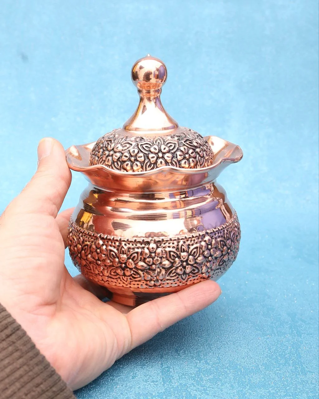 قندان مسی بدون پایه گلسا