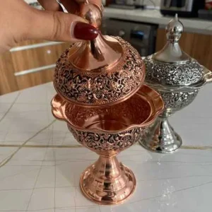 قندان مسی پایه دار شاه عباسی