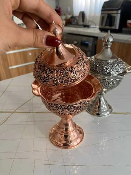 قندان مسی پایه دار شاه عباسی