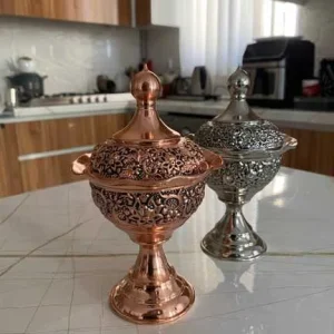قندان مسی پایه دار شاه عباسی