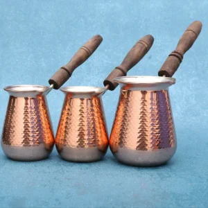 قهوه جوش مسی دسته چوبی سایز کوچک
