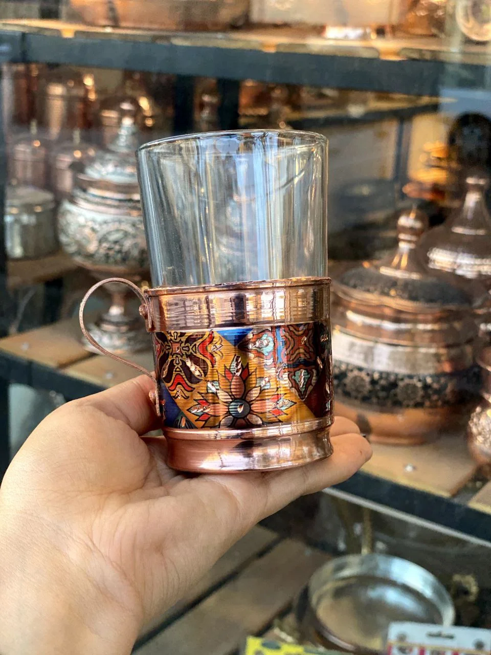 لیوان مسی گالش طرح ترمه