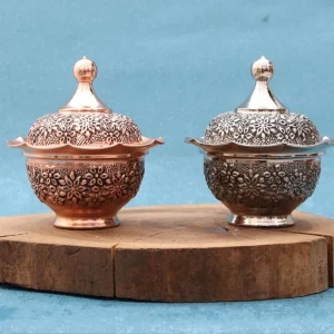 قندان مسی بدون پایه مسی ریزگل با آبکاری کروم
