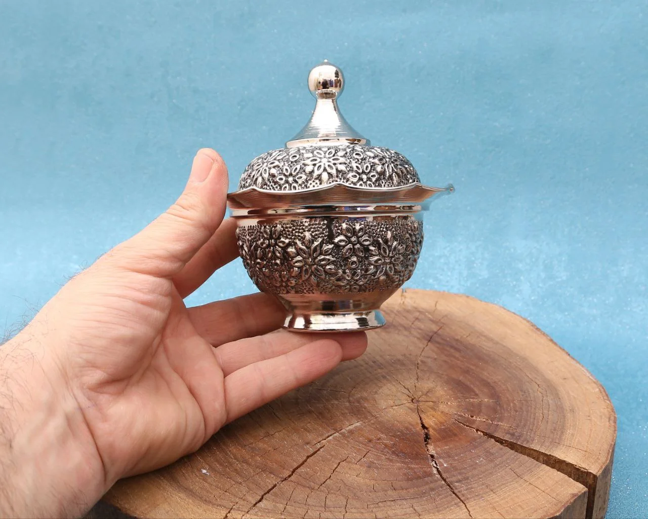 قندان مسی بدون پایه مسی ریزگل با آبکاری...