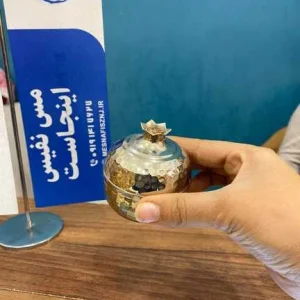 قندان مسی طرح انار با آبکاری کروم