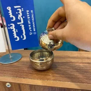 قندان مسی طرح انار با آبکاری کروم