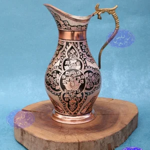 سماور مسی نقره کوب ذغالی