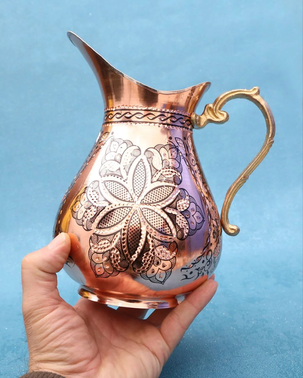 پارچ مسی اردکی تراش کوچک