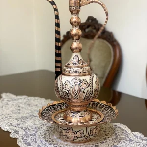 آفتابه لگن مسی نقره کوب