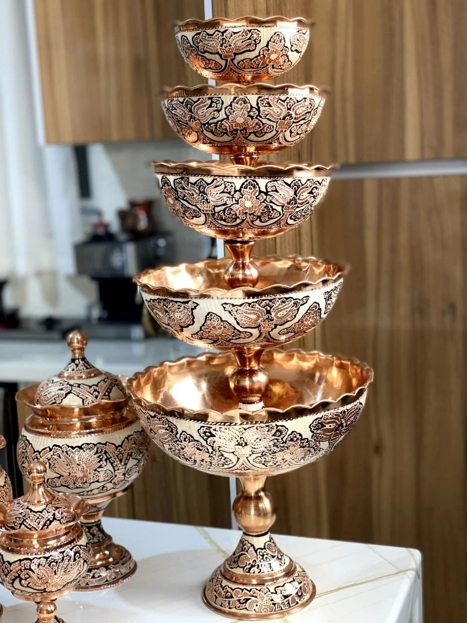 آجیل خوری نقره کوب هامون سایز 3