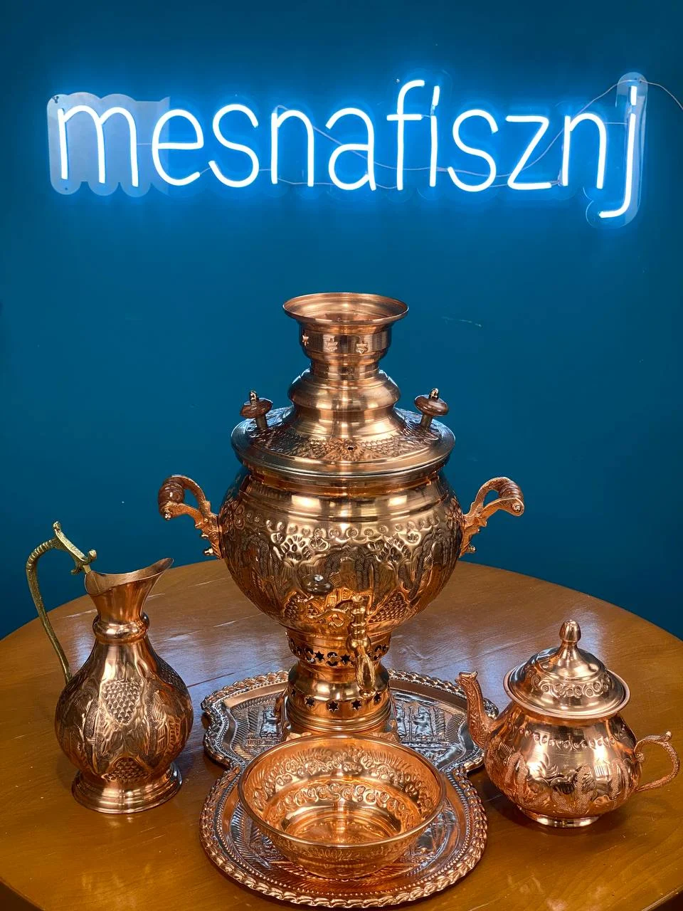 سماور‌مسی ذغالی با سرویس کامل