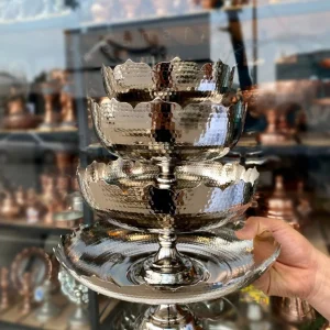 سرویس پذیرایی مسی تاج با آبکاری کروم