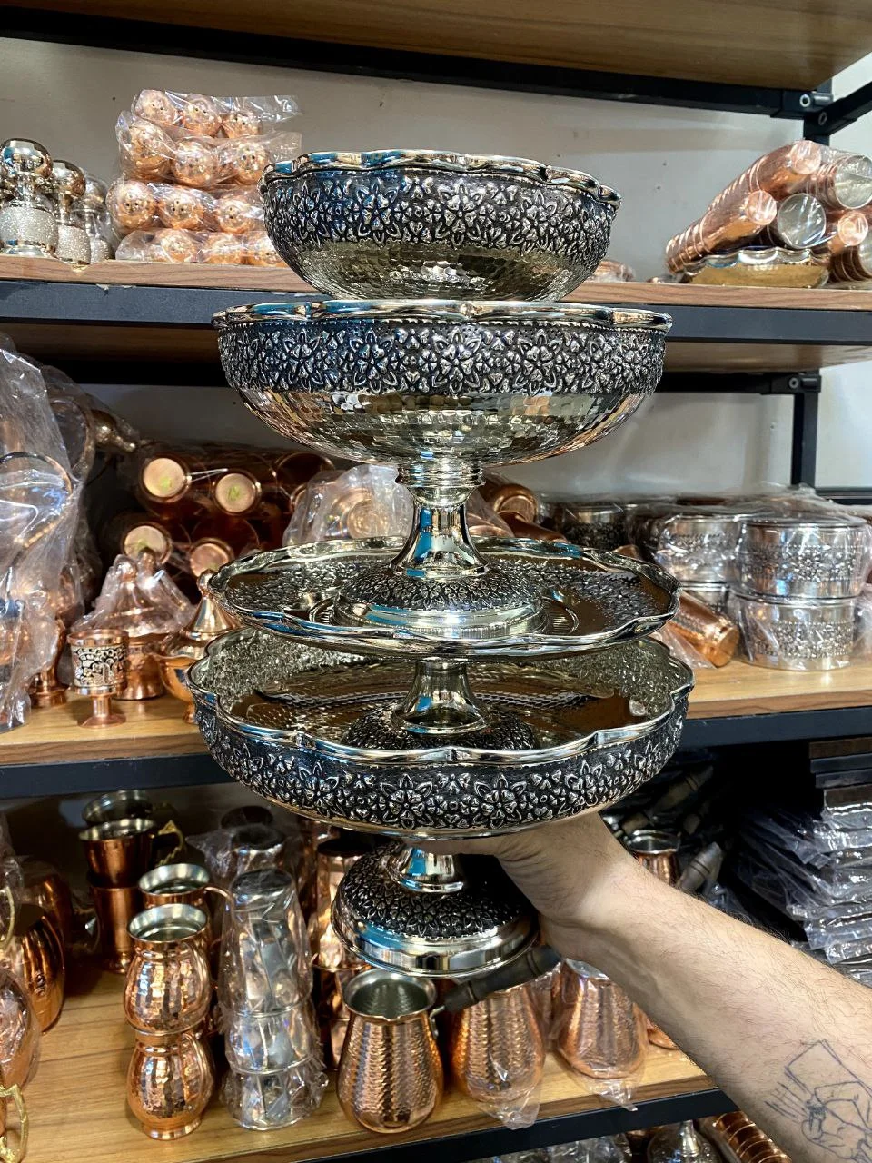 سرویس پذیرایی مسی ثنا با آبکاری کروم