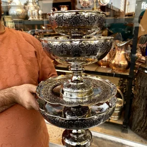 سرویس پذیرایی مسی گلبرگ با آبکاری کروم