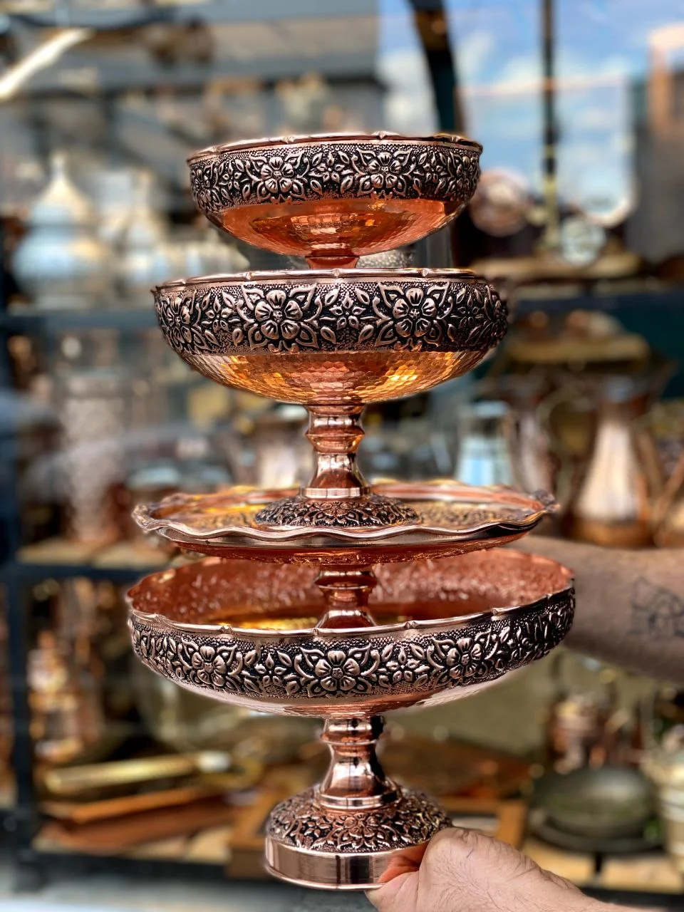 سرویس پذیرایی مسی گلبرگ نرگس ساخت زنجان