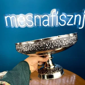 سرویس پذیرایی مسی گلبرگ نرگس با آبکاری کروم