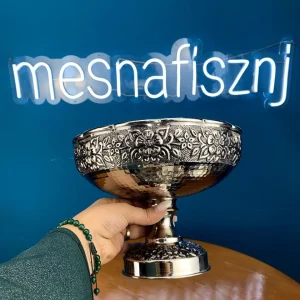 سرویس پذیرایی مسی گلبرگ نرگس با آبکاری کروم