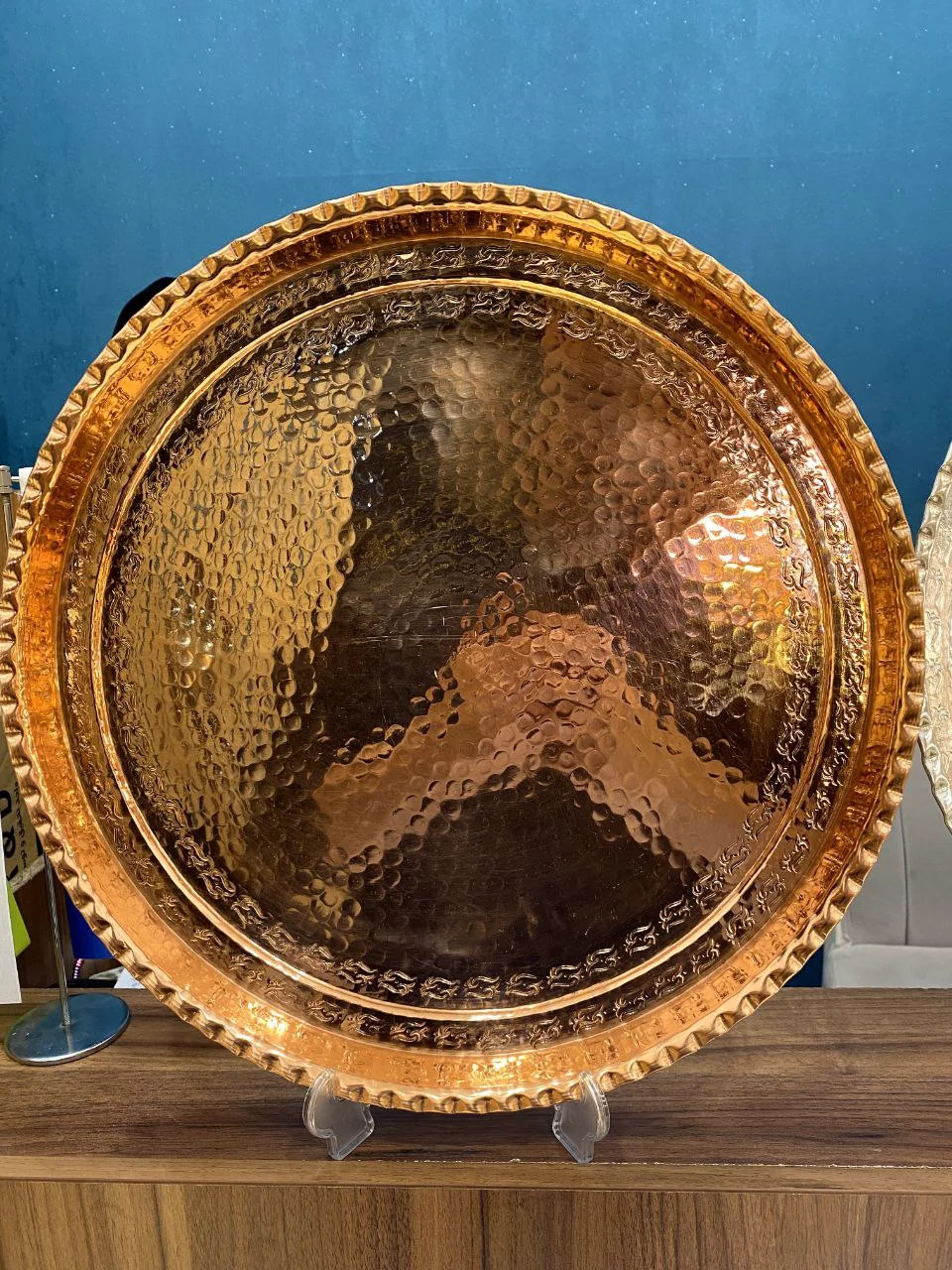 سینی مسی تمام دست ساز چکشی