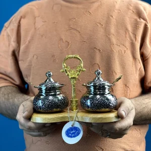 پاسماوری مسی ۲ عددی با استند چوبی وکیوم با آبکاری کروم
