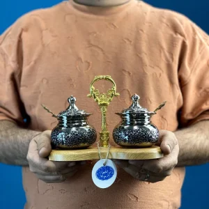 پاسماوری مسی ۲ عددی با استند چوبی وکیوم با آبکاری کروم