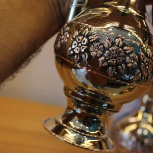 گلاب پاش مسی دورنگ تراش ساخت زنجان