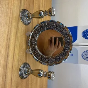 آیینه شمعدان مسی قلم زنی