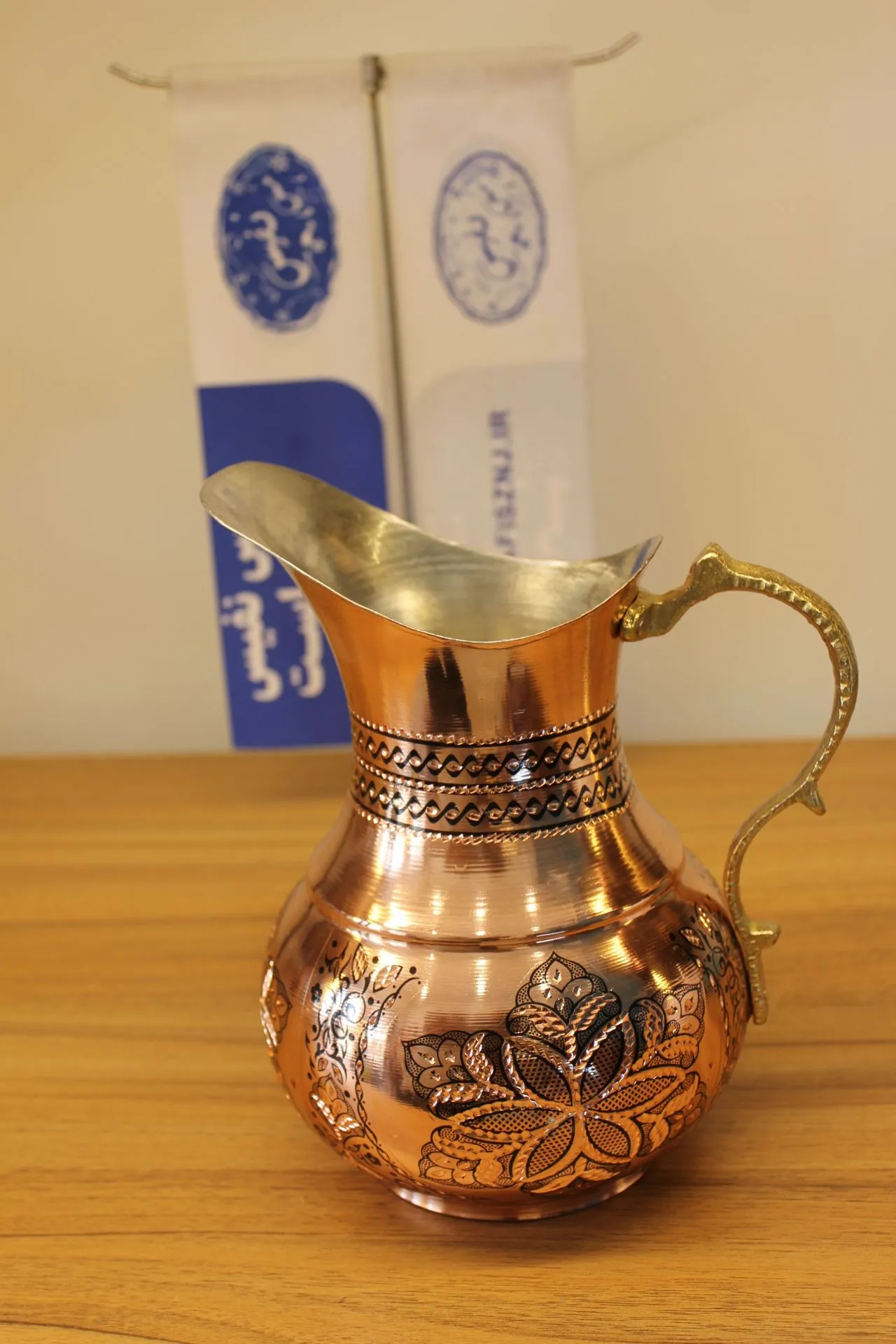پارچ مسی تراش مدل اردکی نانوشده