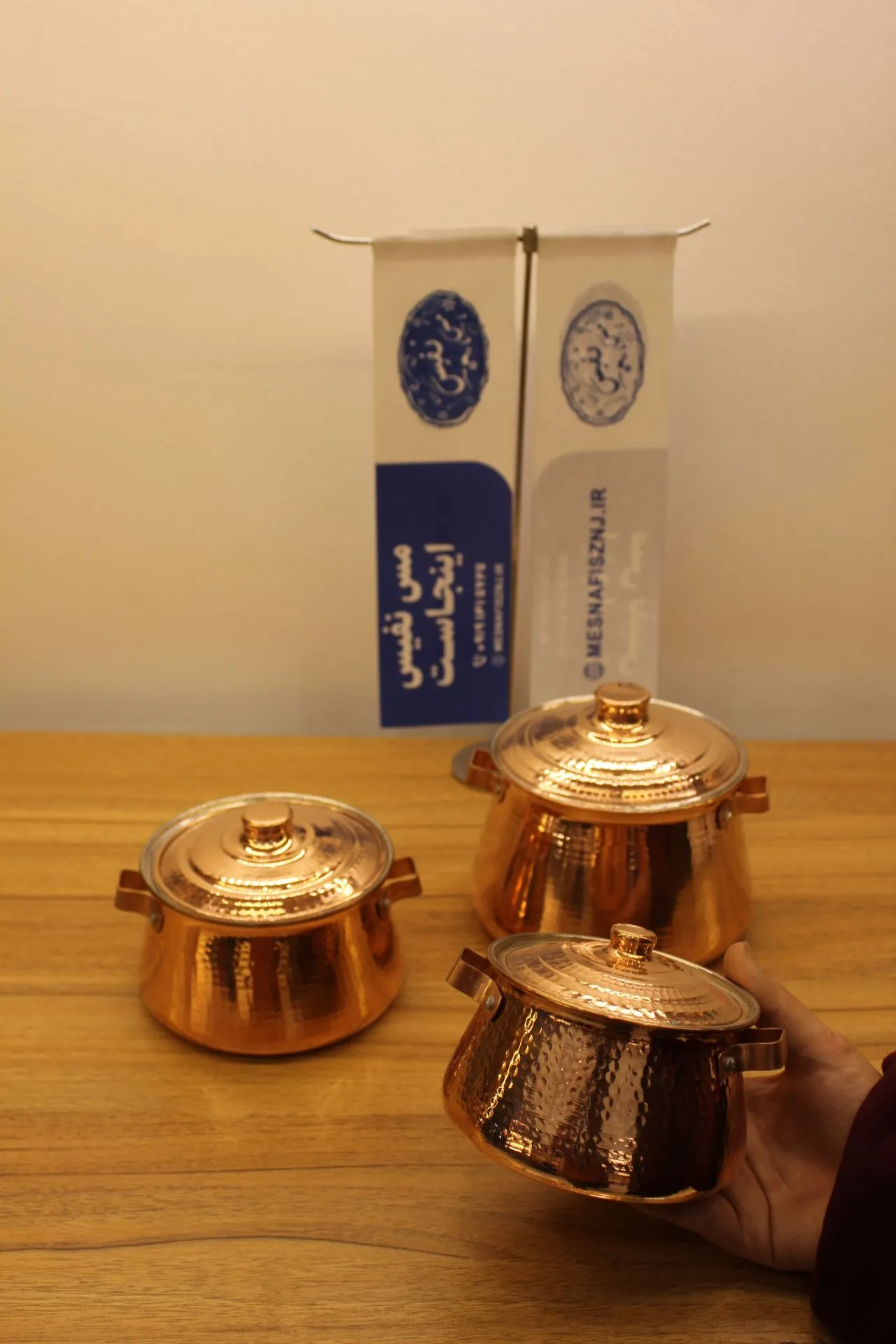 سرویس قابلمه مسی سیسمونی چکشی نانوشده