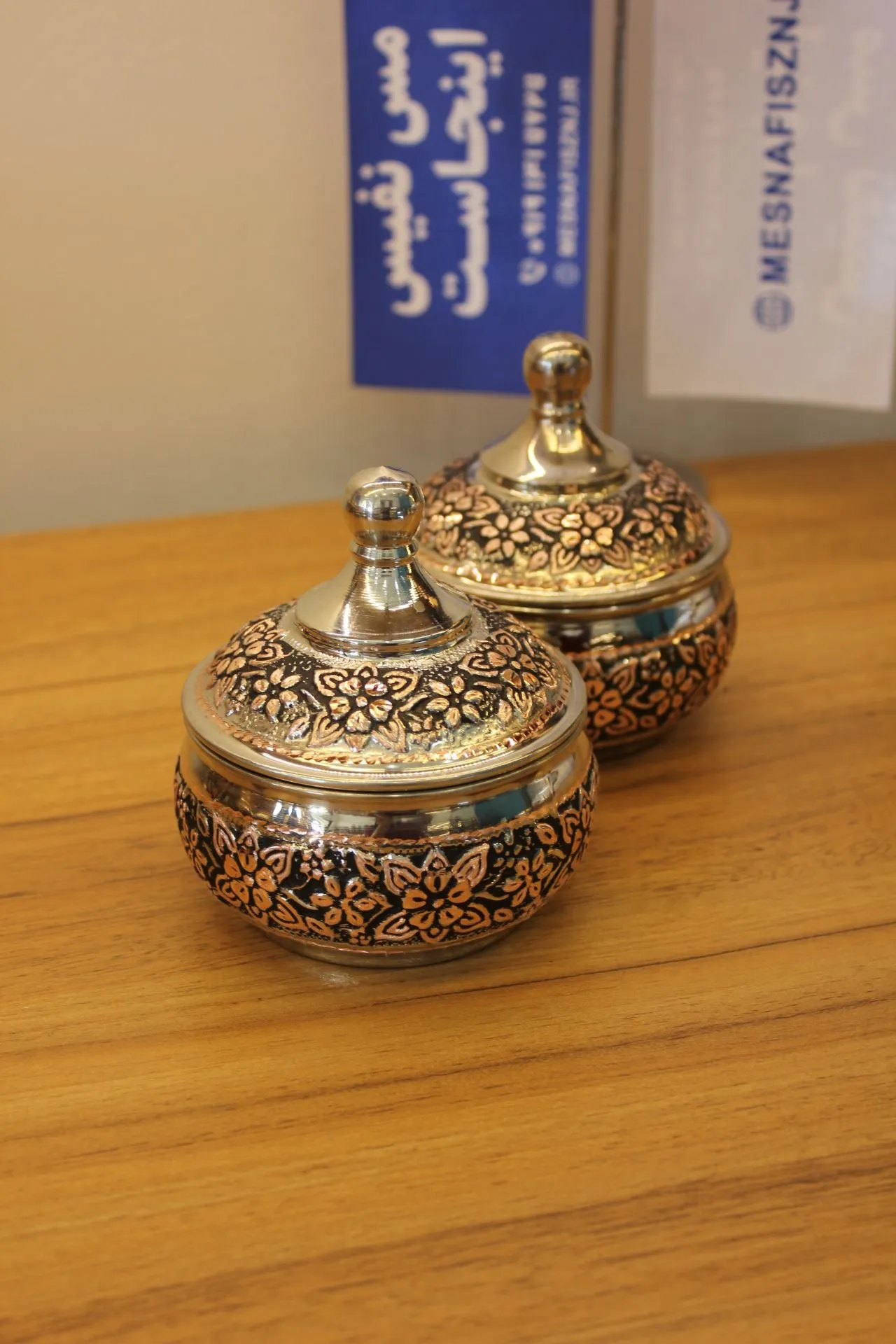 قندان مسی کروم یاسمن تراش