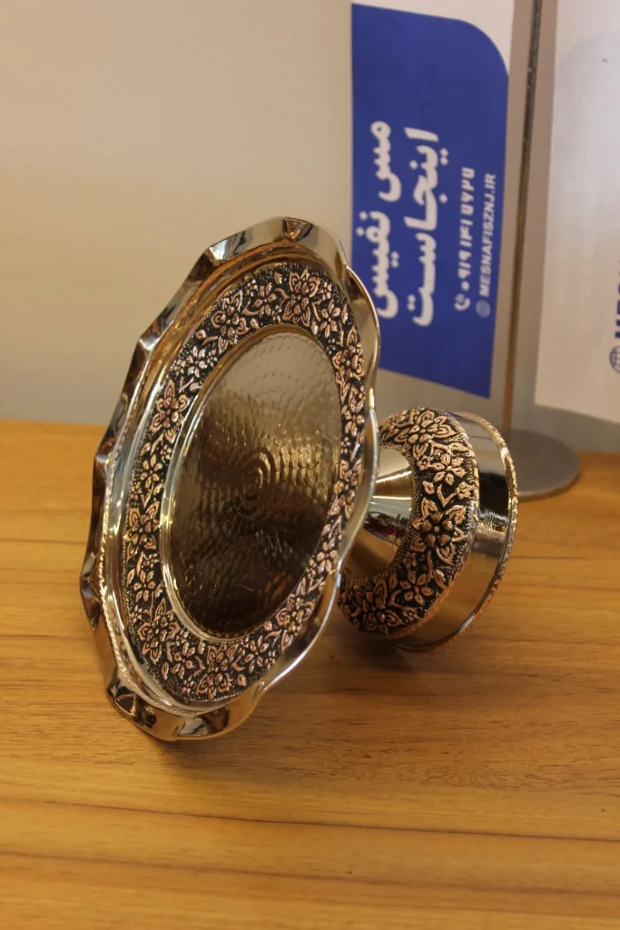 شیرینی‌خوری مسی کروم تراش کوچک