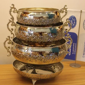 سرویس پذیرایی مسی اطلسی با آبکاری کروم