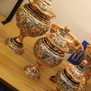 قندان مسی نقره کوب سایز کوچک