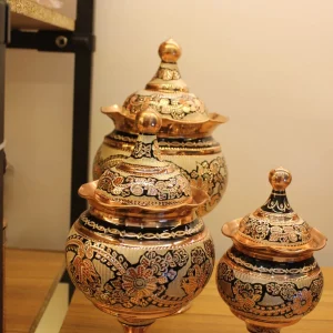 قندان مسی نقره کوب سایز کوچک