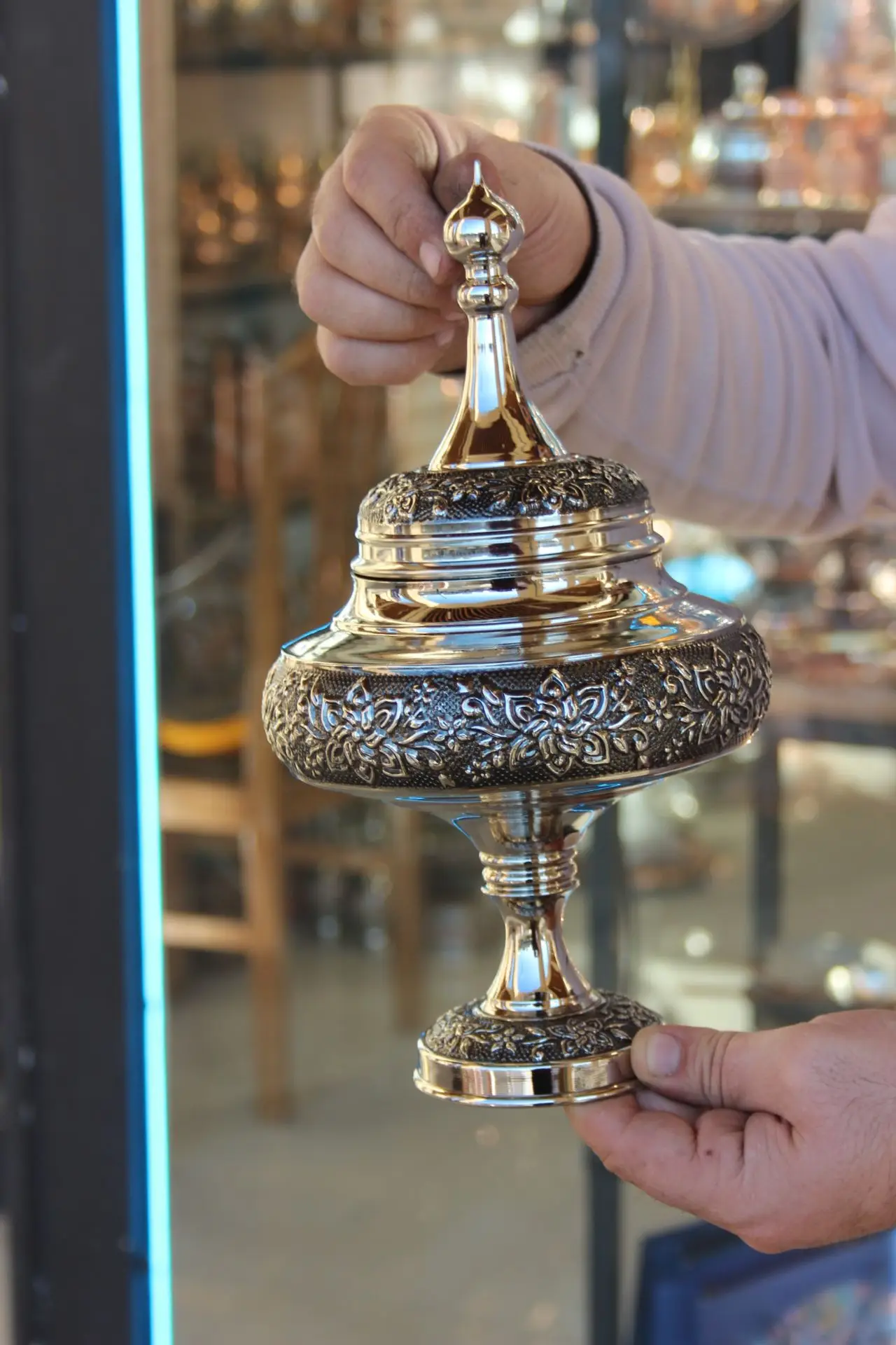 شکلات خوری مسی طرح بهار کروم شده