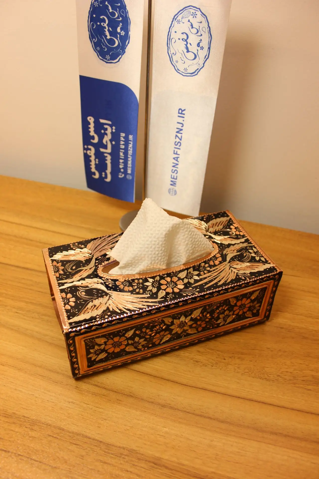 جا دستمالی مسی آب نقره تراش هما