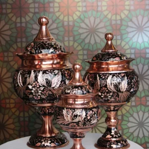 قندان مسی الماس تراش طرح هما