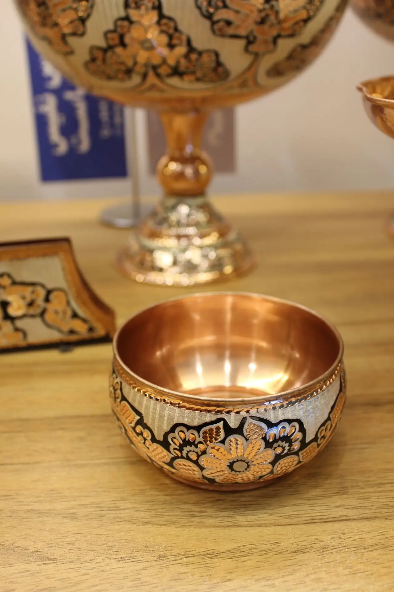 پیاله مسی نقره کوب