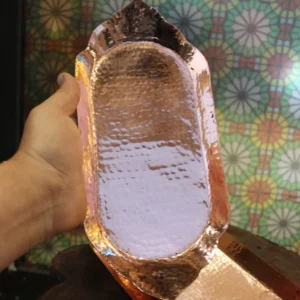 سینی مسی مستطیلی طرح تاج