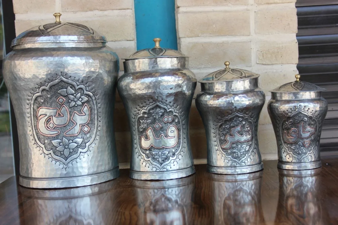 بانکه مسی خمره ای قلع شده دست ساز...