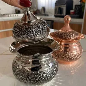 قندان مسی بدون پایه گلسا با آبکاری کروم