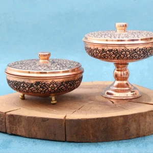 قندان مسی سرتخت پایه دار یاسمن