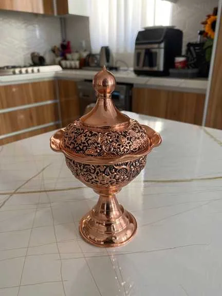 قندان مسی پایه دار شاه عباسی