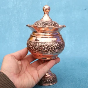قندان مسی پایه دار گلسا