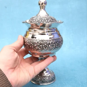 قندان مسی پایه دار گلسا ابکاری