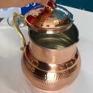 پارچ مسی درب دار طرح توپی