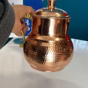 پارچ مسی درب دار طرح توپی