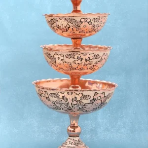 آجیل خوری مسی نقره کوب چهارتیکه