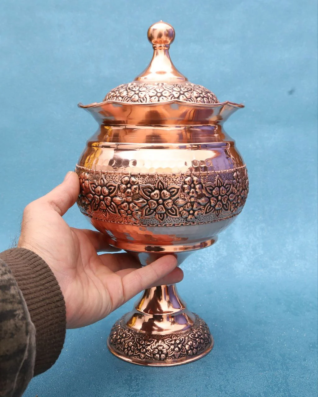 آجیل خوری مسی پایه دار گلسا