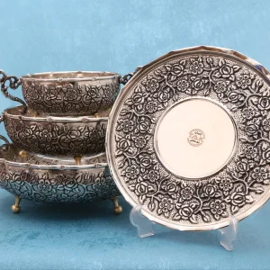 آجیل خوری پایه دار سزار با آبکاری کروم